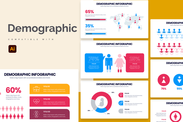 Demographic Illustrator Infographic Template