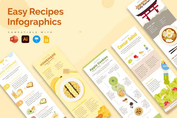 Easy Recipes Vertical Infographics Templates