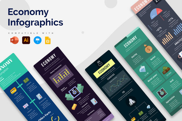 Economy Vertical Infographics Templates