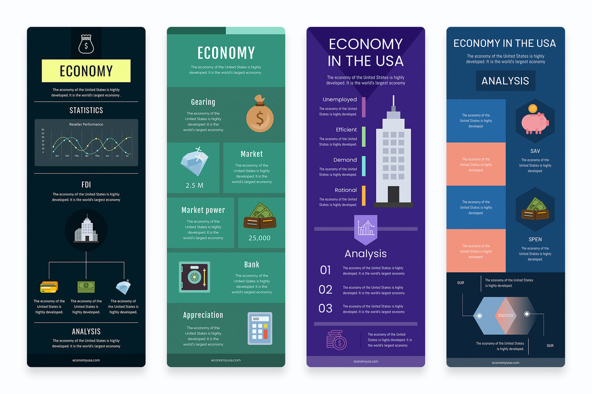 Economy Vertical Infographics Templates