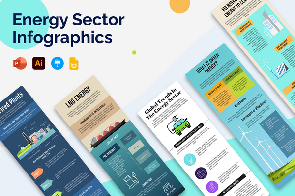 Energy Sector Vertical Infographics Templates