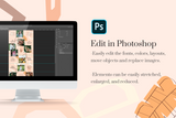 Evelyn Instagram Puzzle Template for CANVA & Photoshop