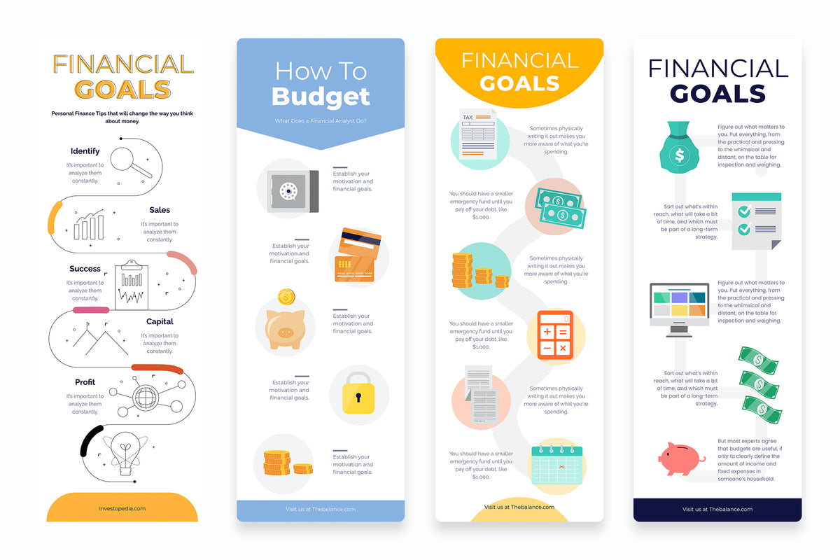 Financial Vertical Infographics Templates