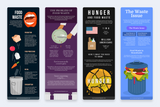 Food Waste Vertical Infographics Templates