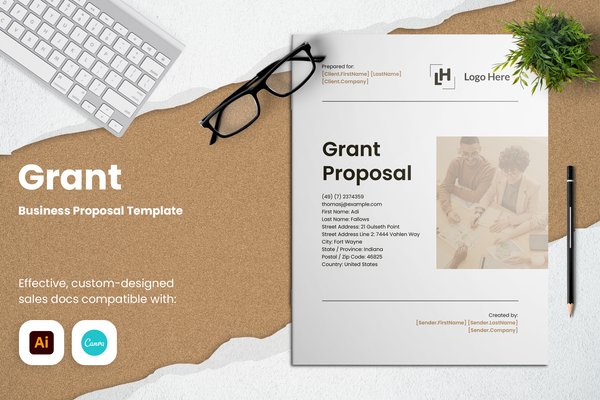 Grant Proposal Template for CANVA & ILLUSTRATOR