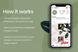 Gwen Instagram Puzzle Template for CANVA & Photoshop
