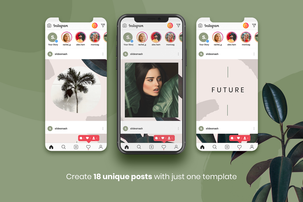 Gwen Instagram Puzzle Template for CANVA & Photoshop