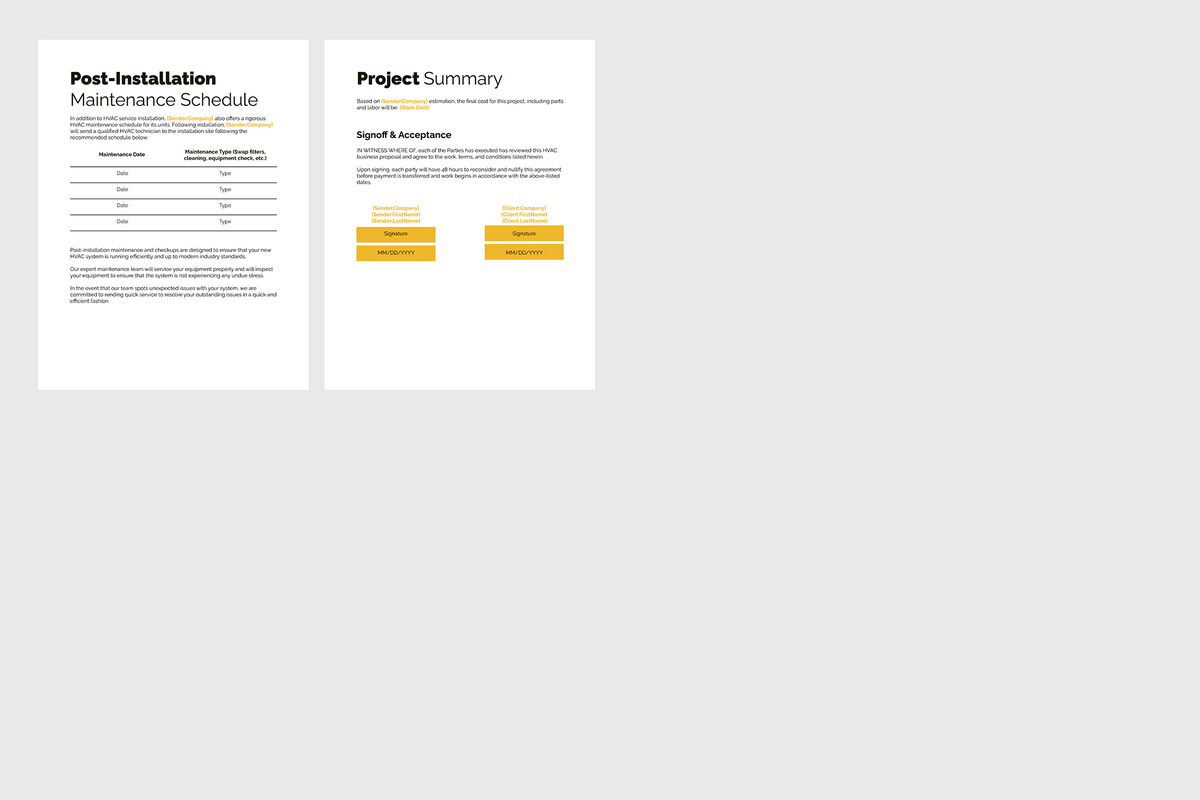 HVAC Proposal Template for CANVA & ILLUSTRATOR – Slidewalla