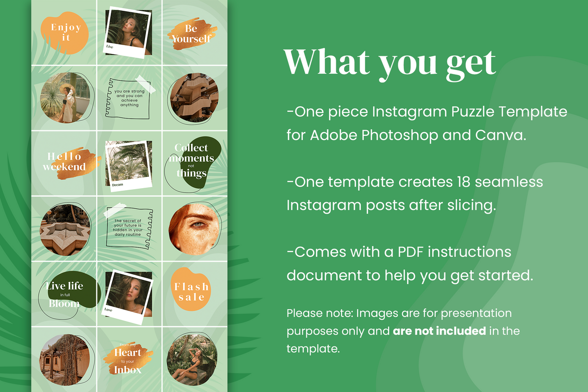Hannah Instagram Puzzle Template for CANVA & Photoshop
