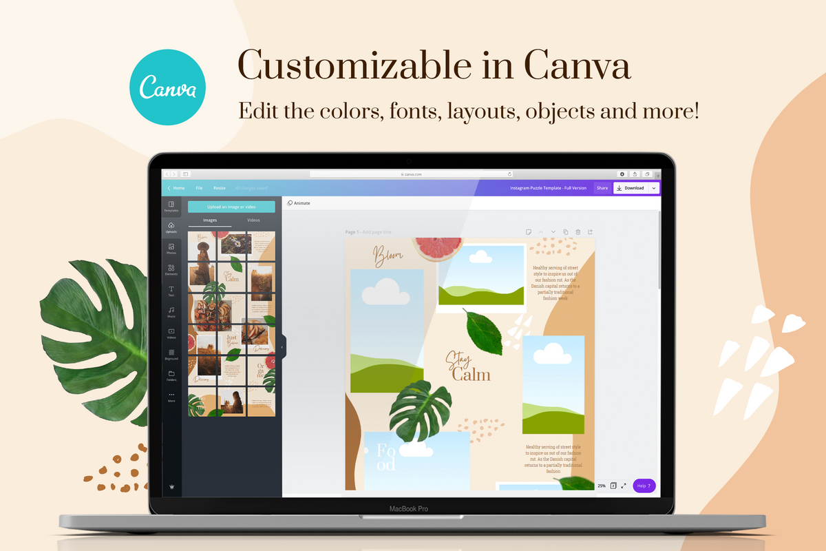 Harriet Instagram Puzzle Template for CANVA & Photoshop