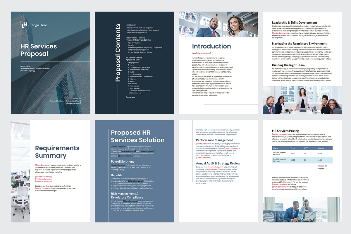 Human Resources Proposal Template for CANVA & ILLUSTRATOR