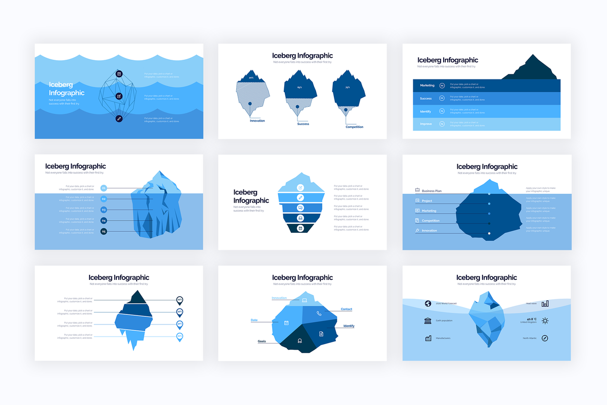 Iceberg Google Slides Infographics