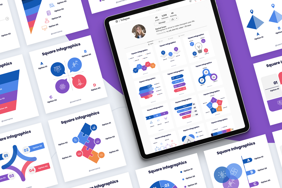Infographic Post Templates Powerpoint | CANVA | Keynote | Google Slides