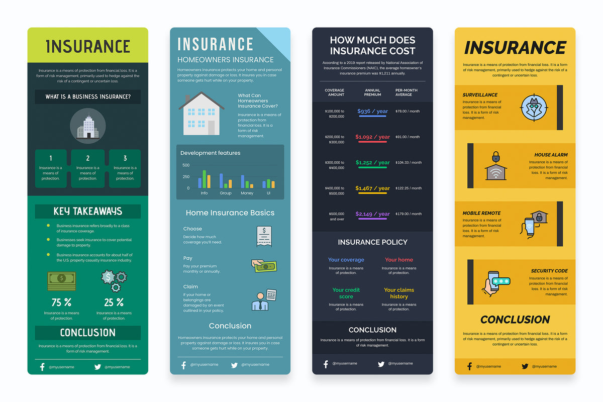 Insurance Vertical Infographics Templates
