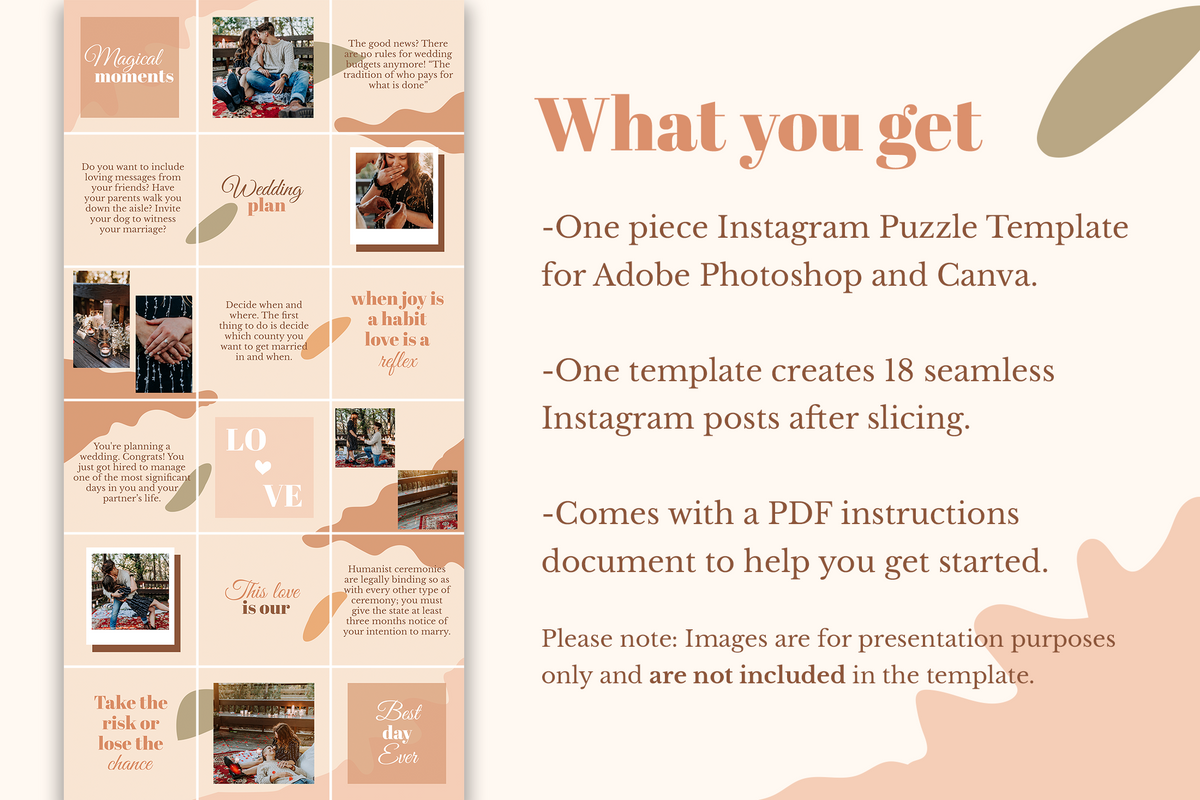 Kylie Instagram Puzzle Template for CANVA & Photoshop
