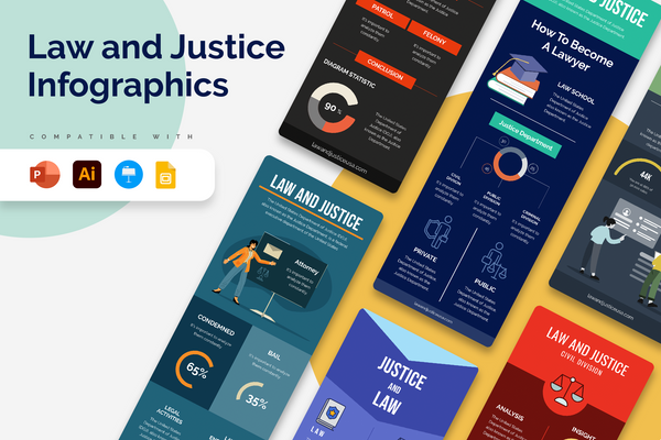 Law And Justice Vertical Infographics Templates