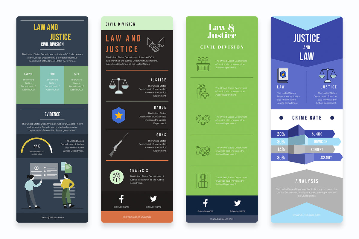 Law And Justice Vertical Infographics Templates