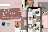Leticia Instagram Puzzle Template for CANVA & Photoshop
