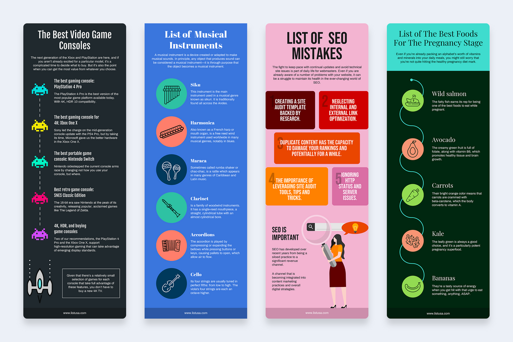 List Vertical Infographics Templates – Slidewalla