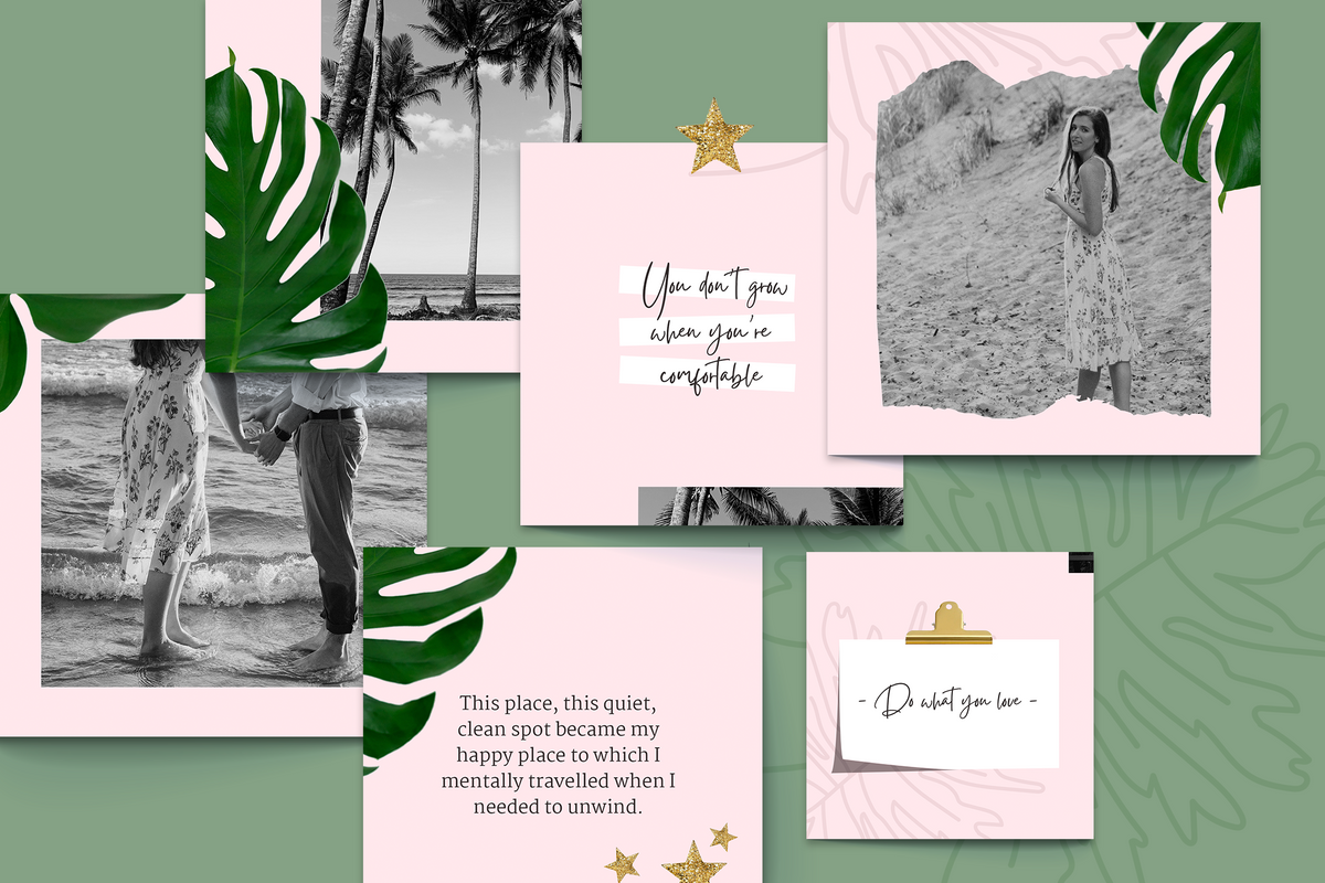 Louise Instagram Puzzle Template for CANVA & Photoshop