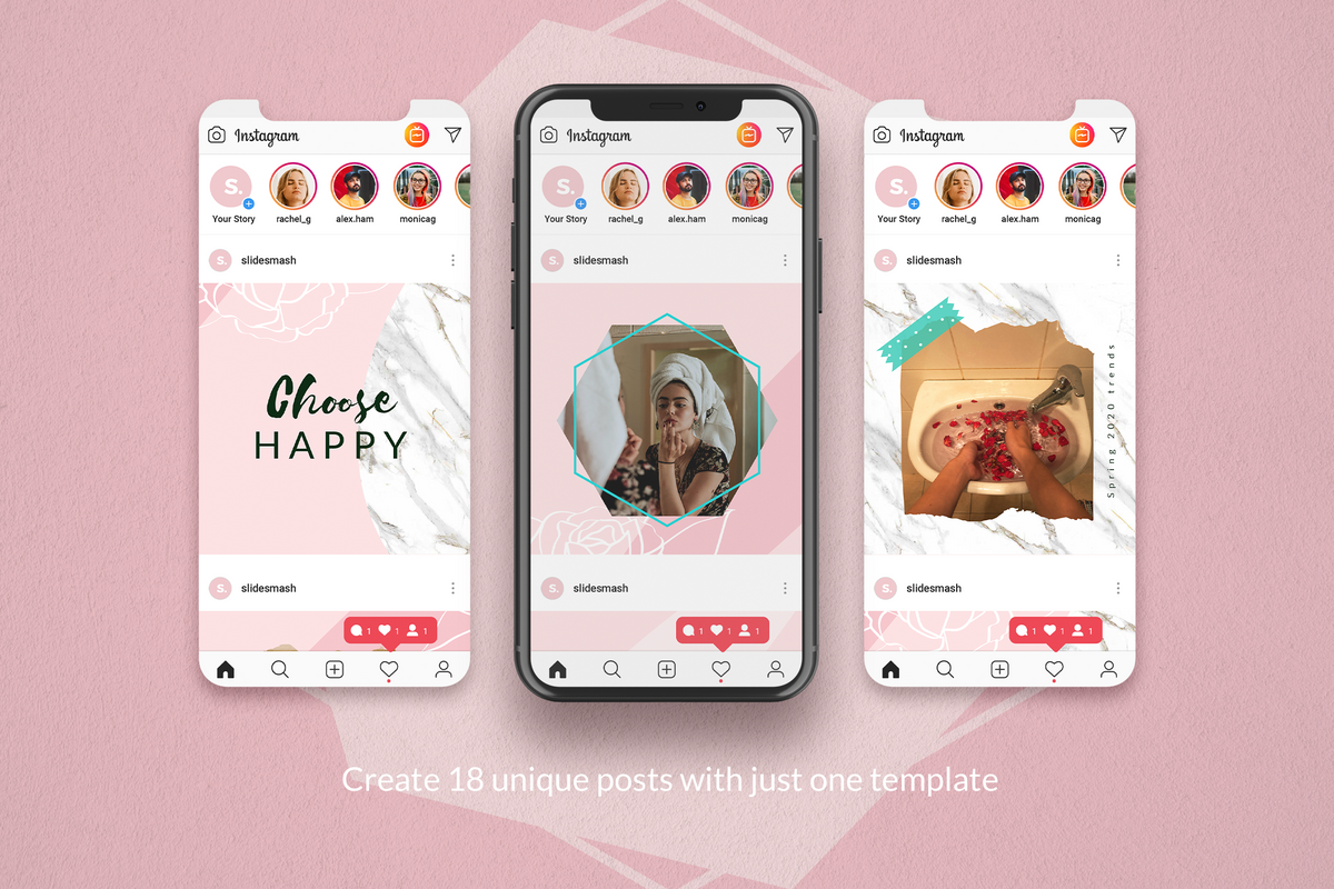 Margie Instagram Puzzle Template for CANVA & Photoshop