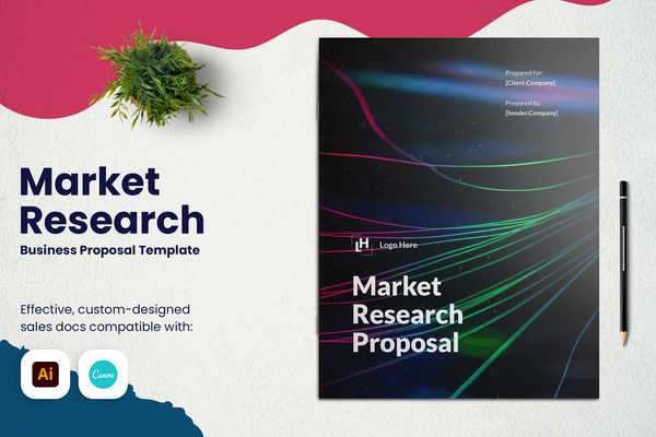 Market Research Proposal Template for CANVA & ILLUSTRATOR
