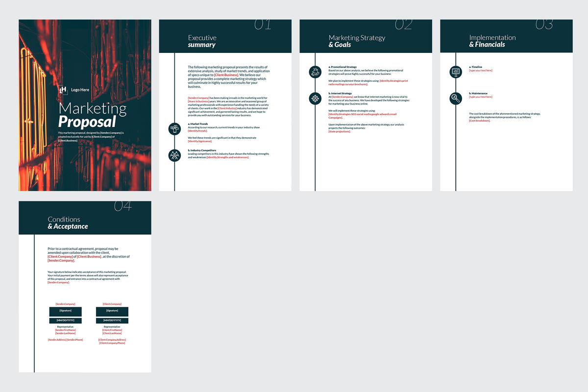 Marketing Proposal Template for CANVA & ILLUSTRATOR