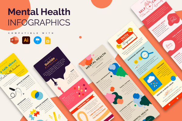 Mental Health Vertical Infographics Templates