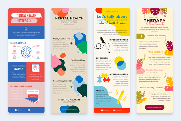 Mental Health Vertical Infographics Templates
