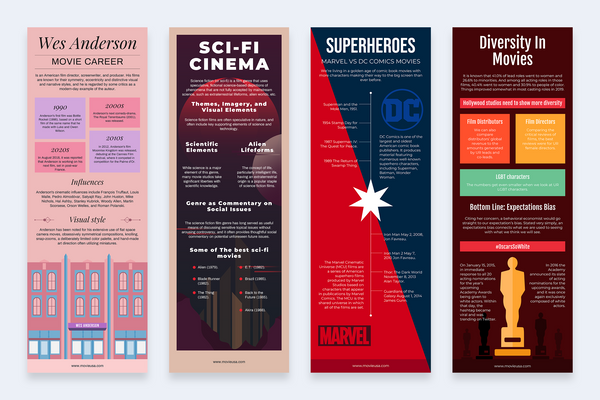 Movie Vertical Infographics Templates