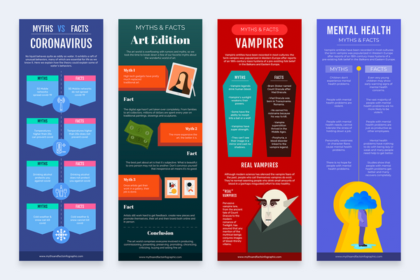 Myths & Facts Vertical Infographics Templates