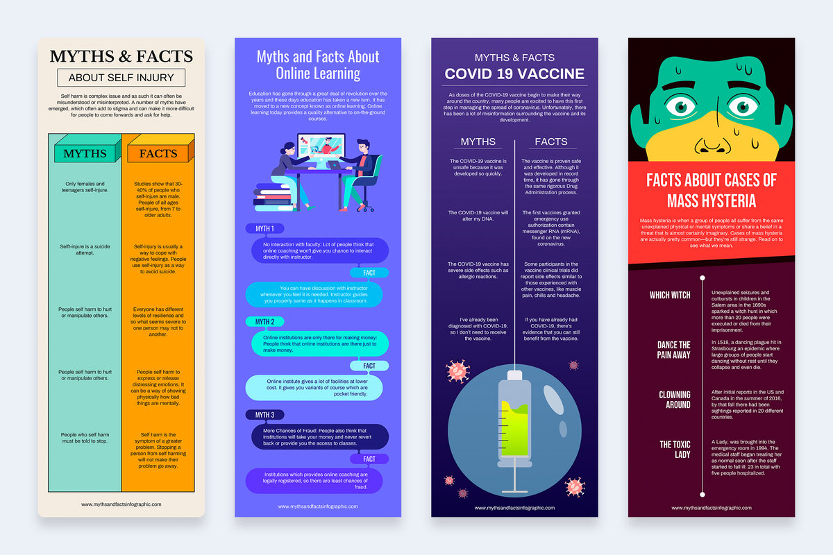 Myths & Facts Vertical Infographics Templates