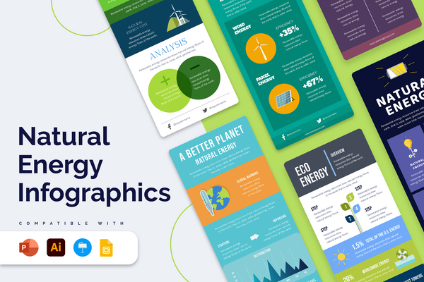 Natural Energy Vertical Infographics Templates