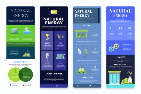 Natural Energy Vertical Infographics Templates