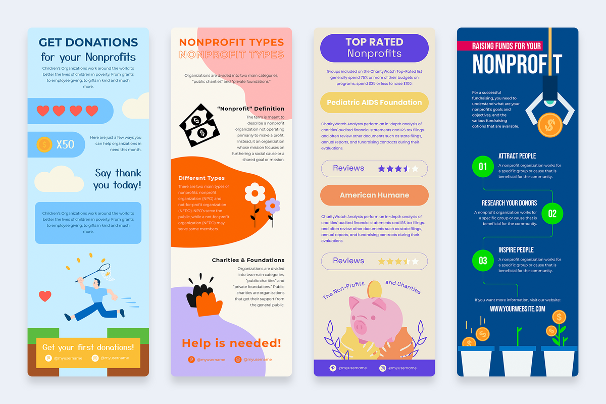 Nonprofit Vertical Infographic Templates