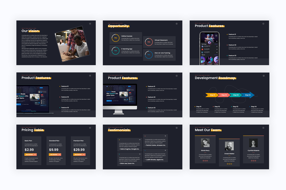 Pitch Deck Startup Powerpoint Templates