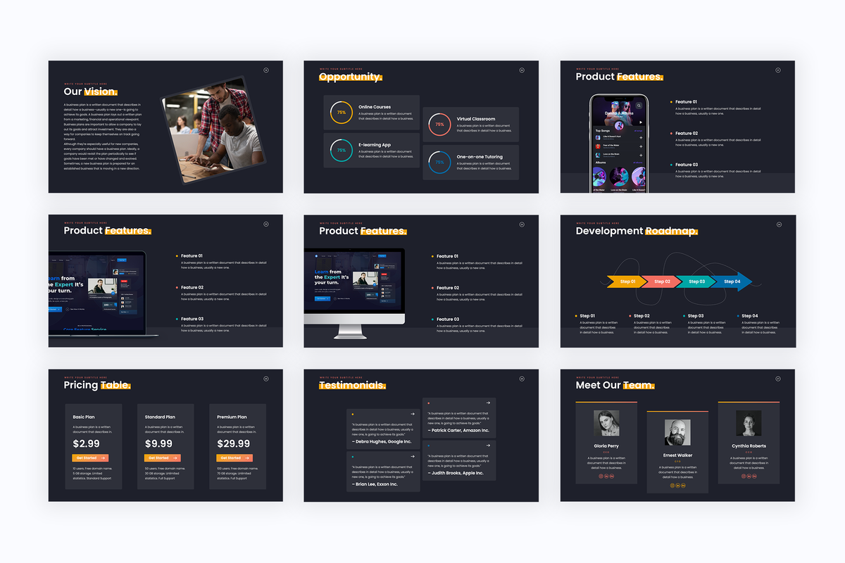 Pitch Deck Startup Keynote Template