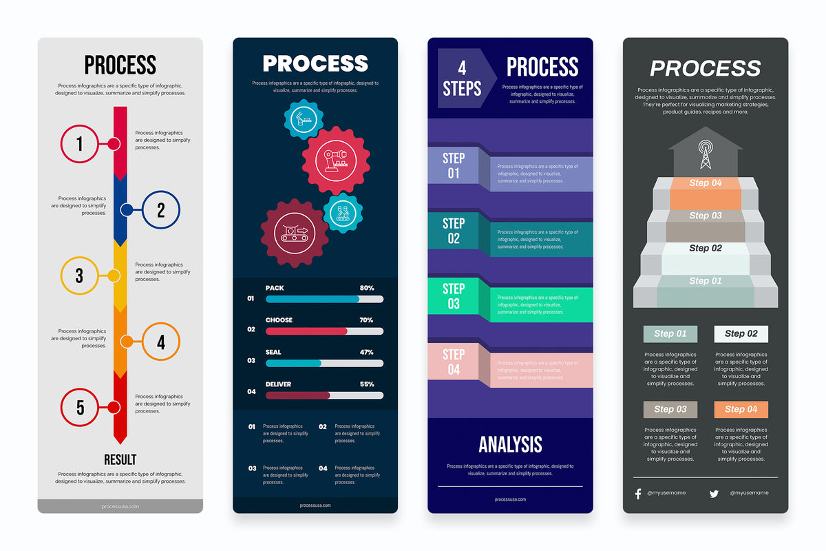 Process Vertical Infographics Templates
