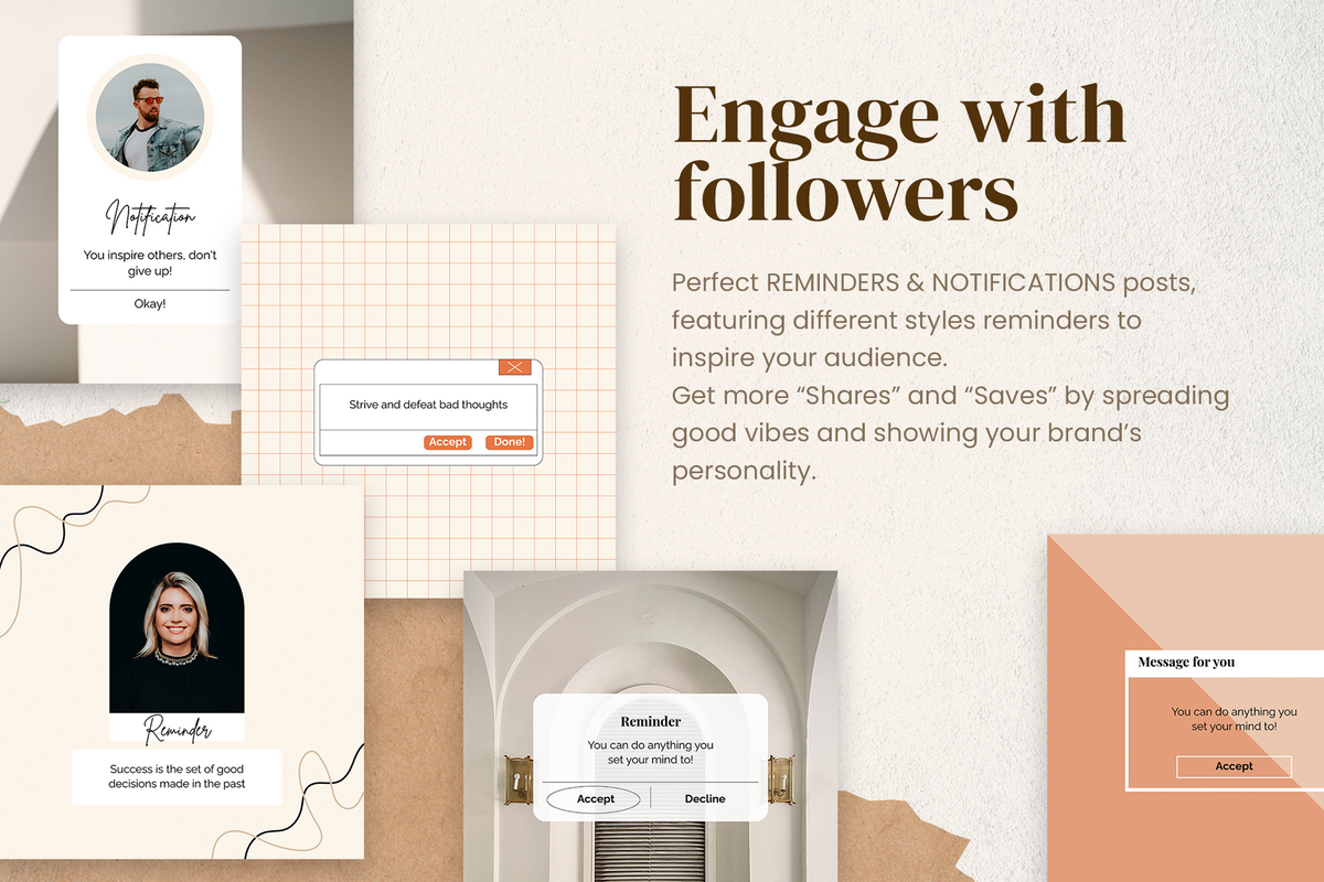 Reminders & Notifications Posts Templates for CANVA