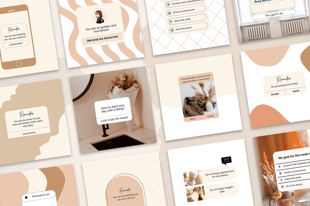 Reminders & Notifications Posts Templates for CANVA
