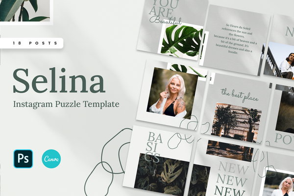 Selina Instagram Puzzle Template for CANVA & Photoshop