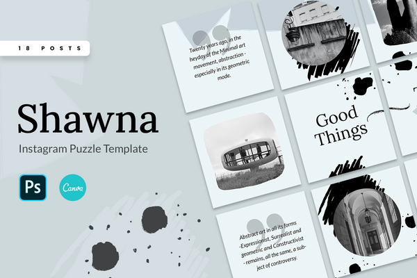 Shawna Instagram Puzzle Template for CANVA & Photoshop