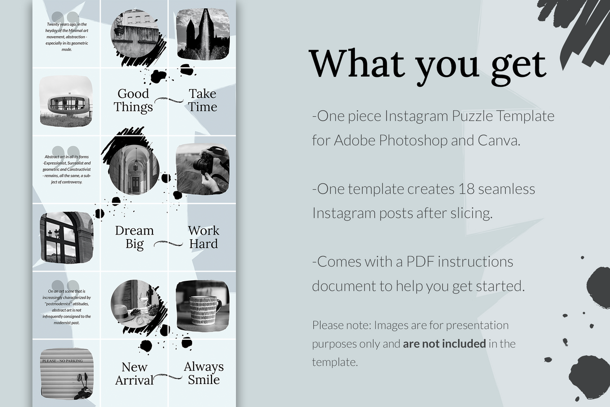 Shawna Instagram Puzzle Template for CANVA & Photoshop