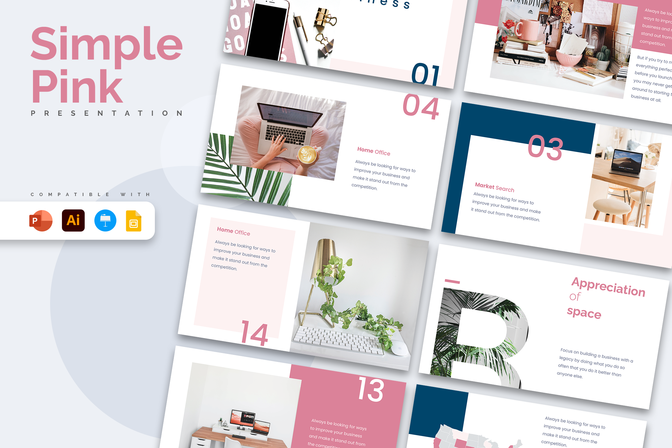 Simple Pink Presentation Templates β Slidewalla