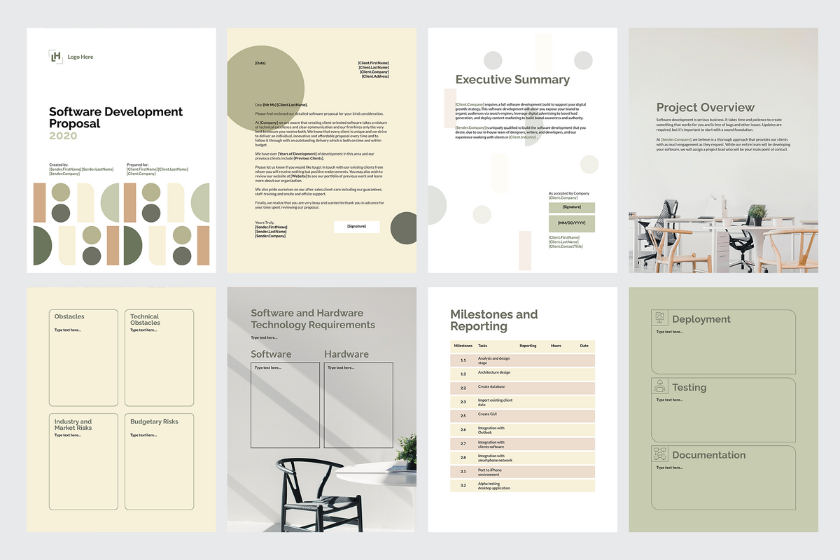 Software Development Proposal Template for CANVA & ILLUSTRATOR