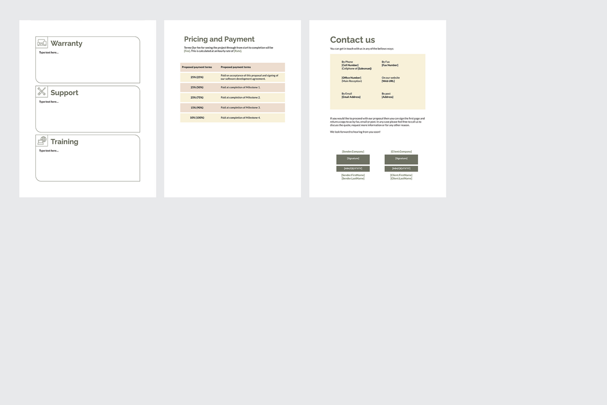 Software Development Proposal Template for CANVA & ILLUSTRATOR