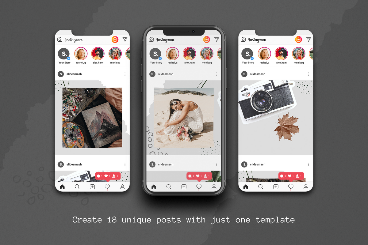 Stacey Instagram Puzzle Template for CANVA & Photoshop