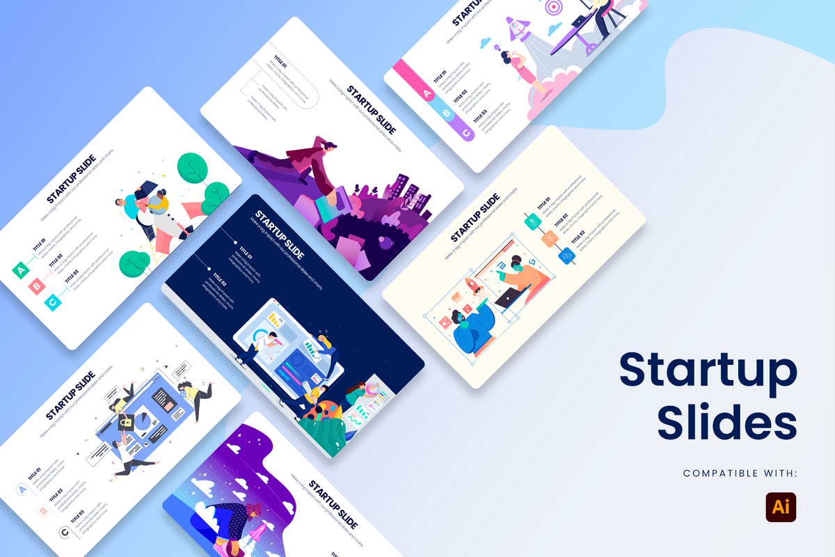 Startup Slides Illustrator Infographic Template