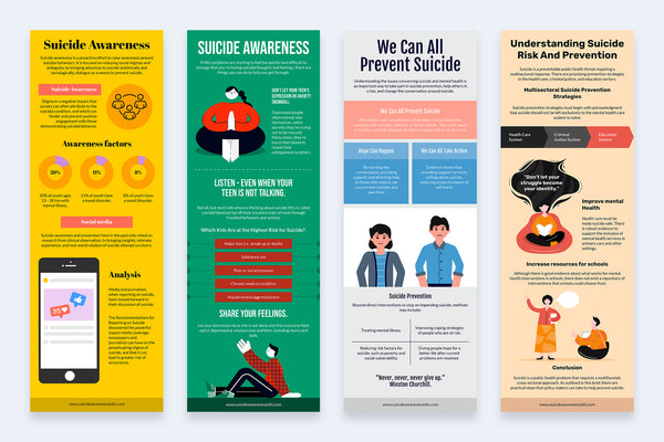 Suicide Awareness Vertical Infographic Templates