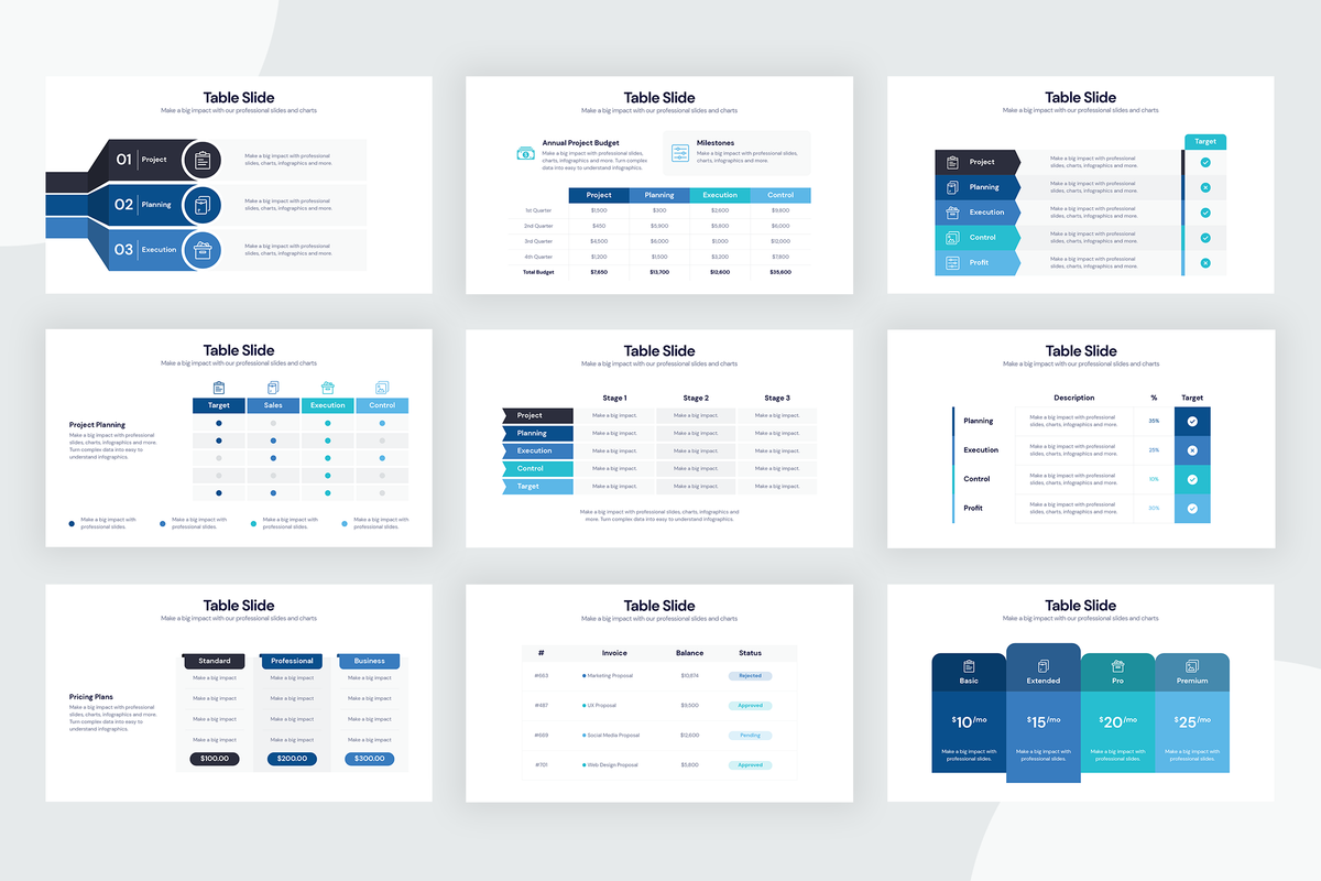 Table Flow Slide Table Slide Infographic Templates – Slidewalla